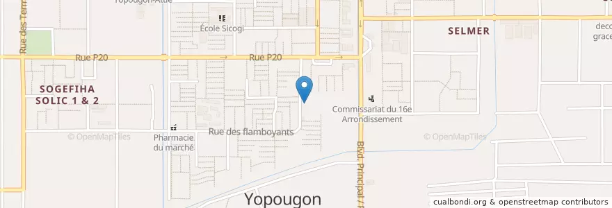 Mapa de ubicacion de Cave Guemon Cavally en Ivoorkust, Abidjan, Yopougon.