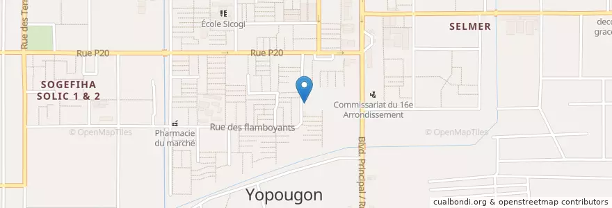 Mapa de ubicacion de Maquis Restaurant en Ivoorkust, Abidjan, Yopougon.