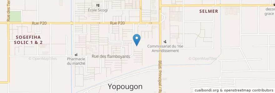 Mapa de ubicacion de Maquis Restaurant en Ivory Coast, Abidjan, Yopougon.