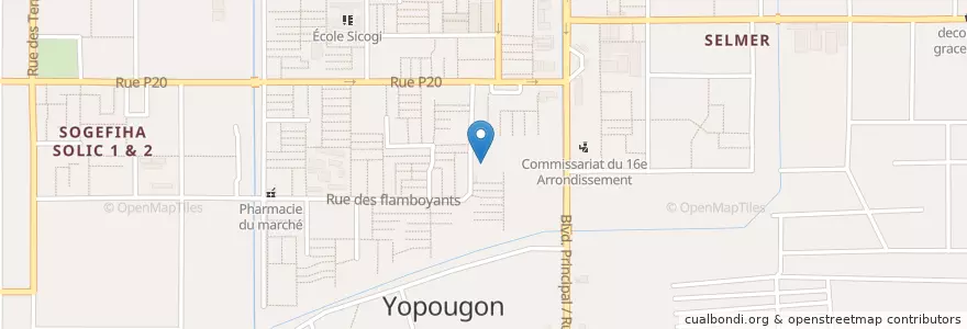 Mapa de ubicacion de Maquis Restaurant en Côte D'Ivoire, Abidjan, Yopougon.