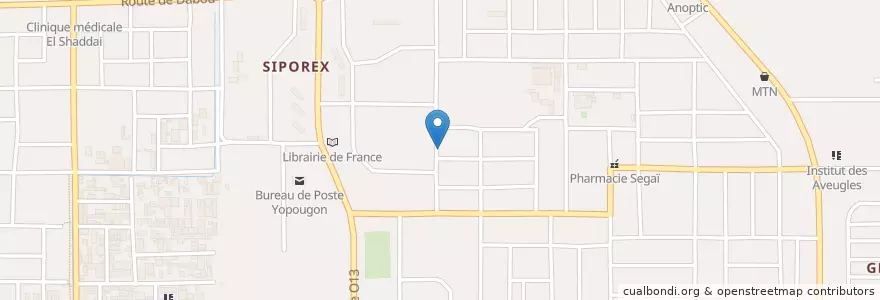 Mapa de ubicacion de Centre Soins Infirmier Sainte Rachel en 코트디부아르, 아비장, Yopougon.
