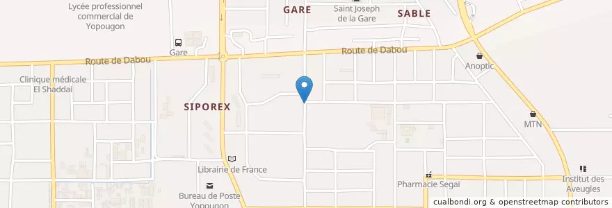 Mapa de ubicacion de Lavage Auto en Кот-Д’Ивуар, Абиджан, Yopougon.