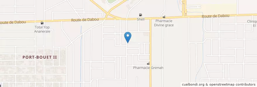 Mapa de ubicacion de Kiosque en コートジボワール, アビジャン, Yopougon.