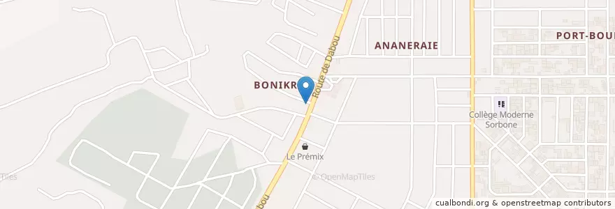 Mapa de ubicacion de Kiosque à café express en Côte D’Ivoire, Abidjan, Yopougon.