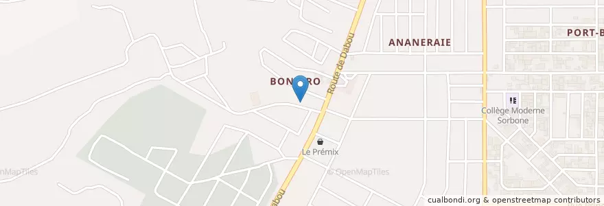 Mapa de ubicacion de Kiosque café en Costa Do Marfim, Abidjan, Yopougon.