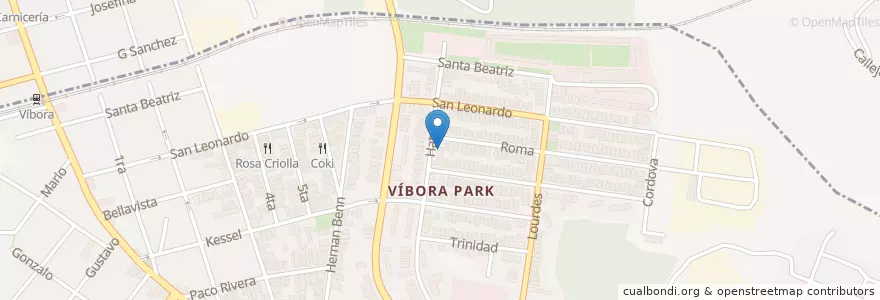 Mapa de ubicacion de Farmacia Vibora park en Cuba, L'Avana, Diez De Octubre.