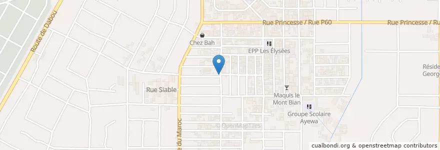 Mapa de ubicacion de Kiosque en ساحل عاج, آبیجان, Yopougon.