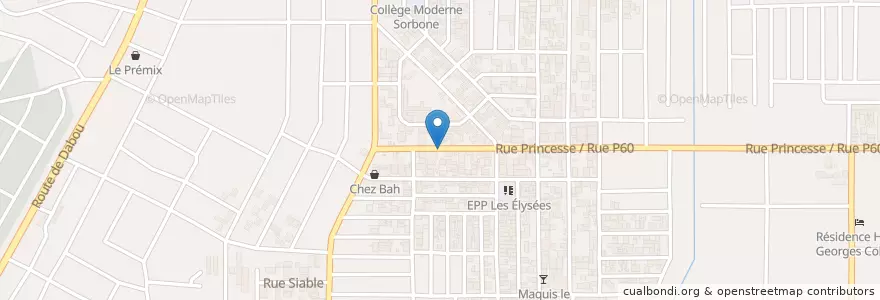 Mapa de ubicacion de Maquis Snapchat en コートジボワール, アビジャン, Yopougon.