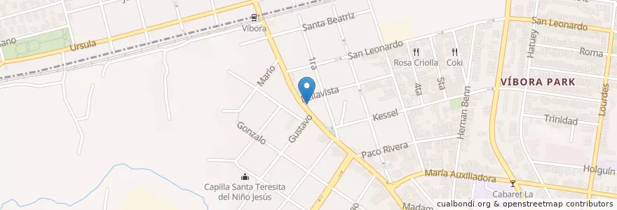 Mapa de ubicacion de Vibora Park en كوبا, La Habana, Arroyo Naranjo, Diez De Octubre.