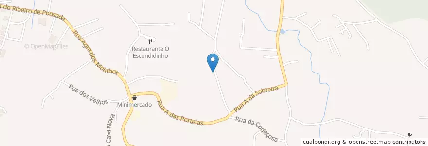 Mapa de ubicacion de Vila Nova do Campo en Portugal, Norte, Área Metropolitana Do Porto, Porto, Santo Tirso, Vila Nova Do Campo.