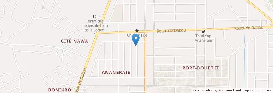 Mapa de ubicacion de Maquis plein air en 科特迪瓦, 阿比让, Yopougon.