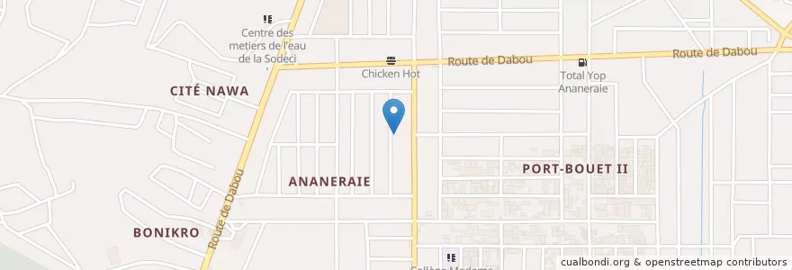 Mapa de ubicacion de Gaga zouglou live en Côte D'Ivoire, Abidjan, Yopougon.