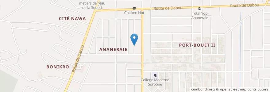 Mapa de ubicacion de mobile money en ساحل عاج, آبیجان, Yopougon.