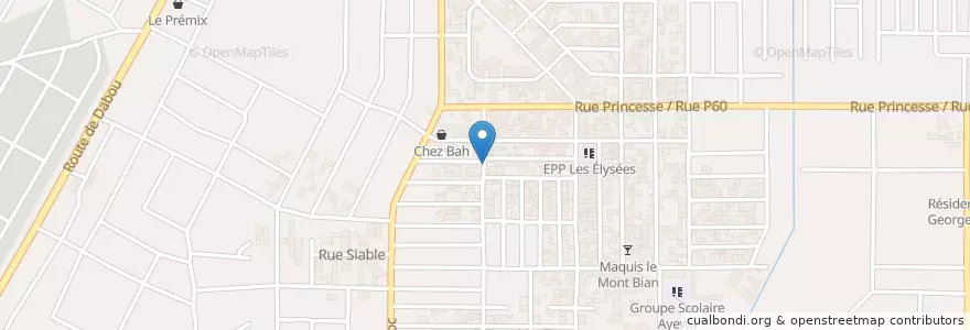 Mapa de ubicacion de Restorant Grin de sel en ساحل عاج, آبیجان, Yopougon.