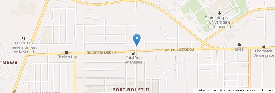 Mapa de ubicacion de Kiosque Café en Costa D'Avorio, Abidjan, Yopougon.