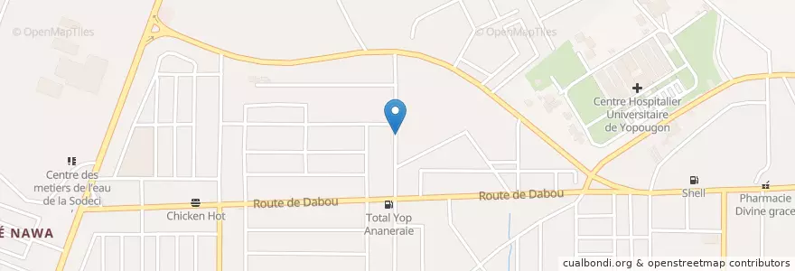 Mapa de ubicacion de Lavage Auto en Côte D'Ivoire, Abidjan, Yopougon.