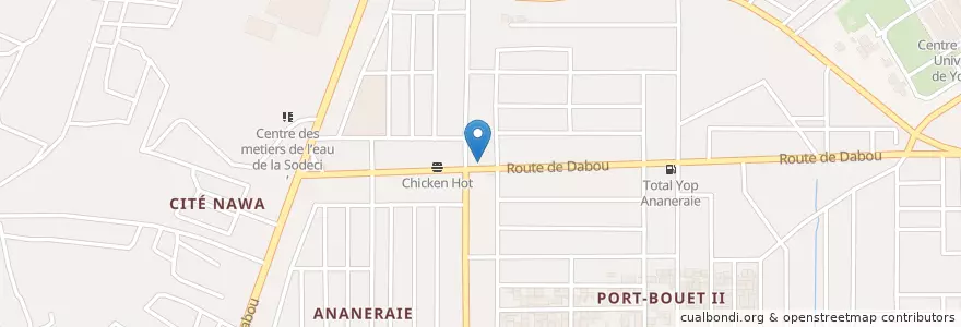 Mapa de ubicacion de Kiosque en Ivoorkust, Abidjan, Yopougon.