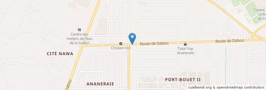 Mapa de ubicacion de Garba en Costa Do Marfim, Abidjan, Yopougon.