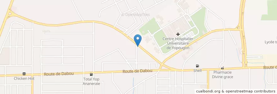 Mapa de ubicacion de Mobile money en 科特迪瓦, 阿比让, Yopougon.