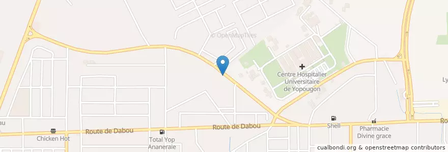 Mapa de ubicacion de Garbadrome en Costa D'Avorio, Abidjan, Yopougon.