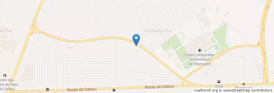 Mapa de ubicacion de Collége mamie adjoua en Costa D'Avorio, Abidjan, Yopougon.
