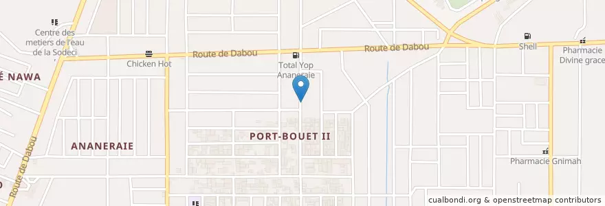 Mapa de ubicacion de Lavage auto le roi en 科特迪瓦, 阿比让, Yopougon.
