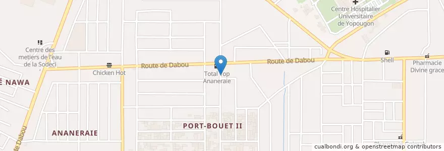 Mapa de ubicacion de Parc auto en 科特迪瓦, 阿比让, Yopougon.