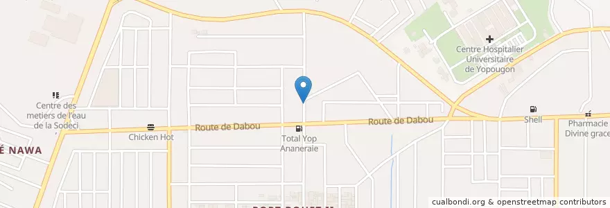Mapa de ubicacion de Lavage auto en Costa Do Marfim, Abidjan, Yopougon.