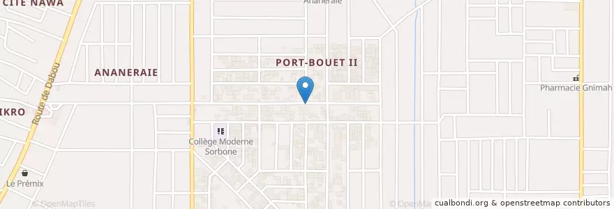 Mapa de ubicacion de Maquis Restaurant en Ivoorkust, Abidjan, Yopougon.