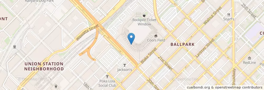 Mapa de ubicacion de Club Level Bar en United States, Colorado, Denver County, Denver.