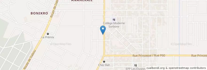 Mapa de ubicacion de Maquis Restaurant en Côte D’Ivoire, Abidjan, Yopougon.