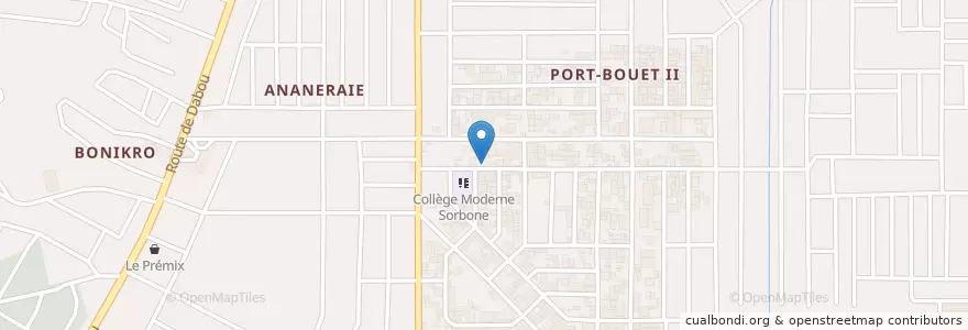 Mapa de ubicacion de Cyber Café en Costa D'Avorio, Abidjan, Yopougon.