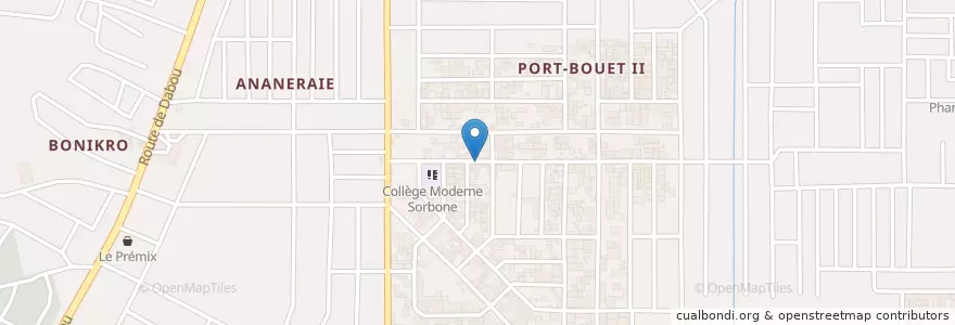 Mapa de ubicacion de Cyber Café en Ivoorkust, Abidjan, Yopougon.
