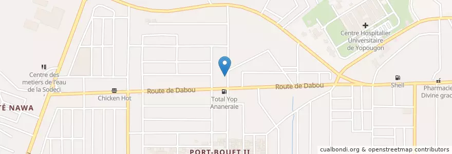 Mapa de ubicacion de Resaurant en 科特迪瓦, 阿比让, Yopougon.