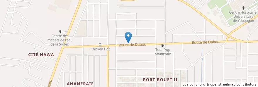 Mapa de ubicacion de Lavage auto wendy en Elfenbeinküste, Abidjan, Yopougon.