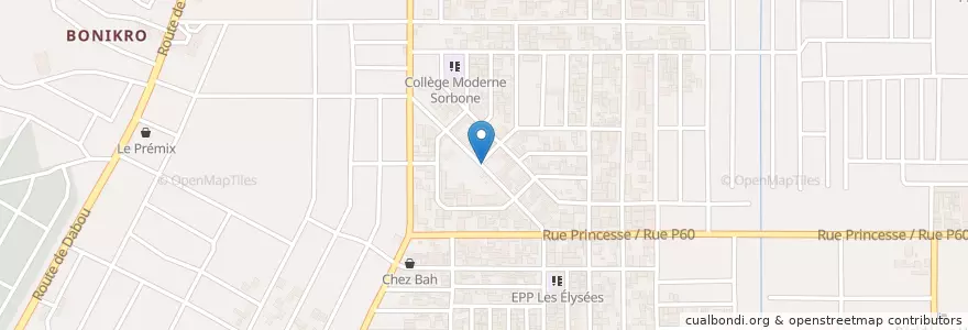 Mapa de ubicacion de Kiosque café en 科特迪瓦, 阿比让, Yopougon.