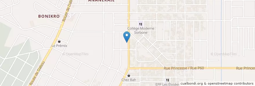 Mapa de ubicacion de Maquis resto en Ivoorkust, Abidjan, Yopougon.