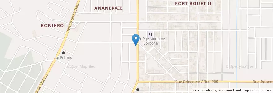 Mapa de ubicacion de Lavage auto en Côte D’Ivoire, Abidjan, Yopougon.