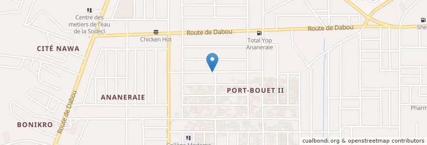 Mapa de ubicacion de Kiosque café en 科特迪瓦, 阿比让, Yopougon.