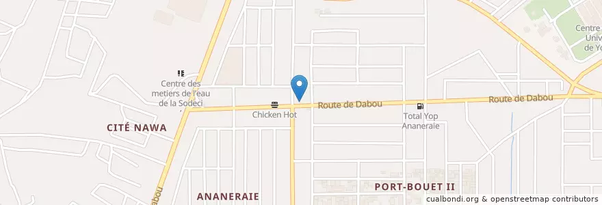 Mapa de ubicacion de Kiosque café chez samba en Costa Do Marfim, Abidjan, Yopougon.