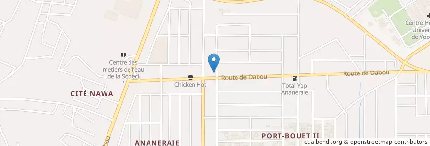 Mapa de ubicacion de Clinique le belier en Ivoorkust, Abidjan, Yopougon.