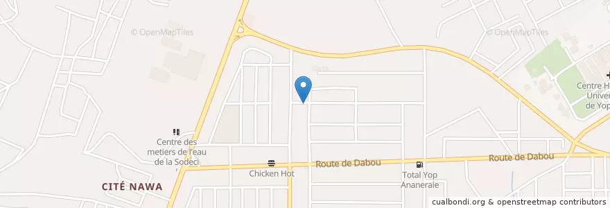 Mapa de ubicacion de Kiosque café en Ivory Coast, Abidjan, Yopougon.