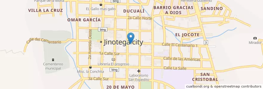 Mapa de ubicacion de Radio Monumental 96.5 FM en Nicarágua, Jinotega, Jinotega (Municipio).
