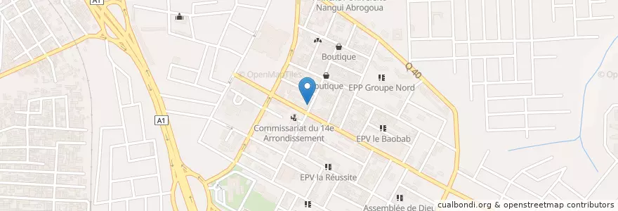Mapa de ubicacion de Clinique centrale d'abobo centre en Ivoorkust, Abidjan, Abobo.
