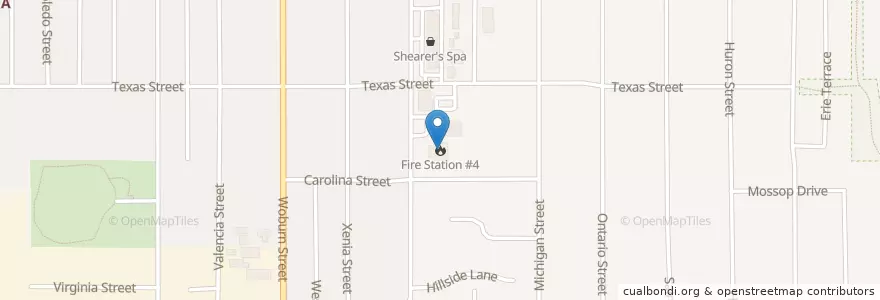 Mapa de ubicacion de Fire Station #4 en ایالات متحده آمریکا, واشنگتن, Whatcom County, Bellingham.