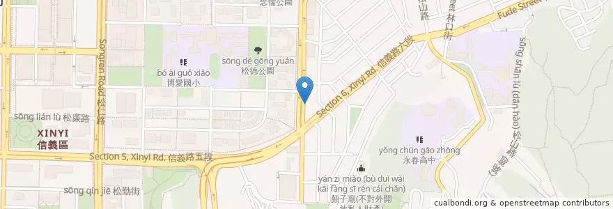 Mapa de ubicacion de Loving Hut Vegetarian en تایوان, 新北市, تایپه, 信義區.