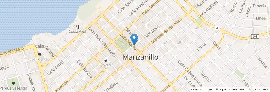 Mapa de ubicacion de Biblioteca La Edad de Oro en Cuba, Granma, Manzanillo, Ciudad De Manzanillo.