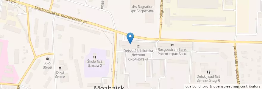 Mapa de ubicacion de Comepay en روسيا, Центральный Федеральный Округ, محافظة موسكو, Можайский Городской Округ.