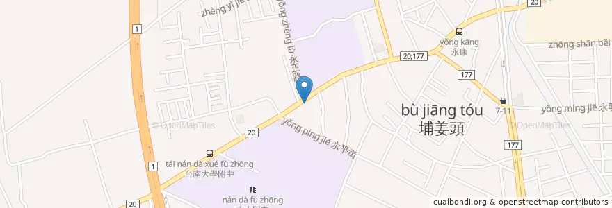 Mapa de ubicacion de 佳恩小兒科診所 en Taiwan, Tainan, Yongkang District.