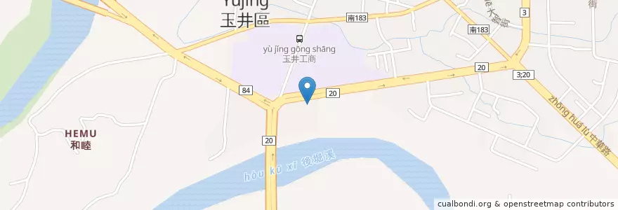 Mapa de ubicacion de 玉井消防分隊 en 臺灣, 臺南市, 玉井區.